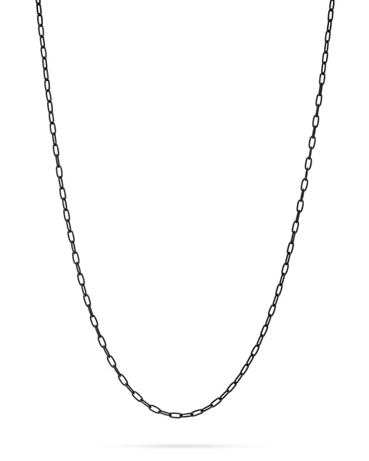 Sterling Silver Black Paper Clip Chain 2.4x4.6mm