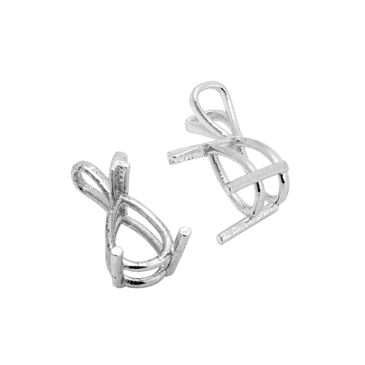 Sterling Silver Pear Shaped 5x7mm Pendant Basket Setting