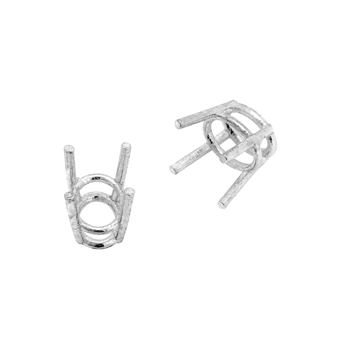 Sterling Silver 4-prong 4X6 mm Oval Basket Setting