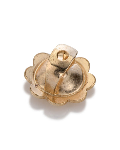 14K Yellow Gold Flower Shaped Threaded Earnut