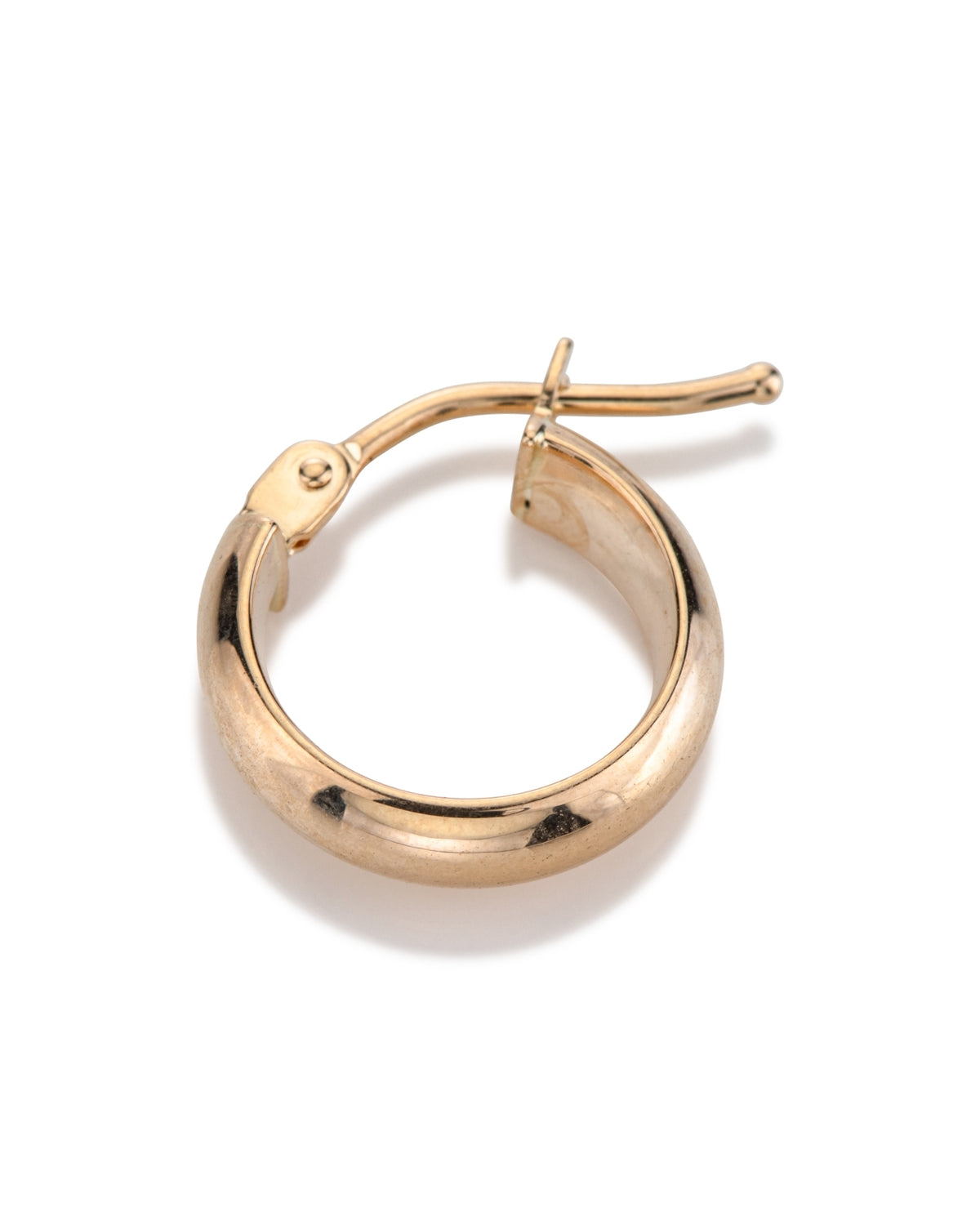 14K Yellow Gold Round Hoop Earring 3x11.5mm