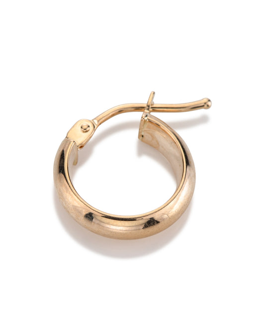 14K Yellow Gold Round Hoop Earring 3x11.5mm
