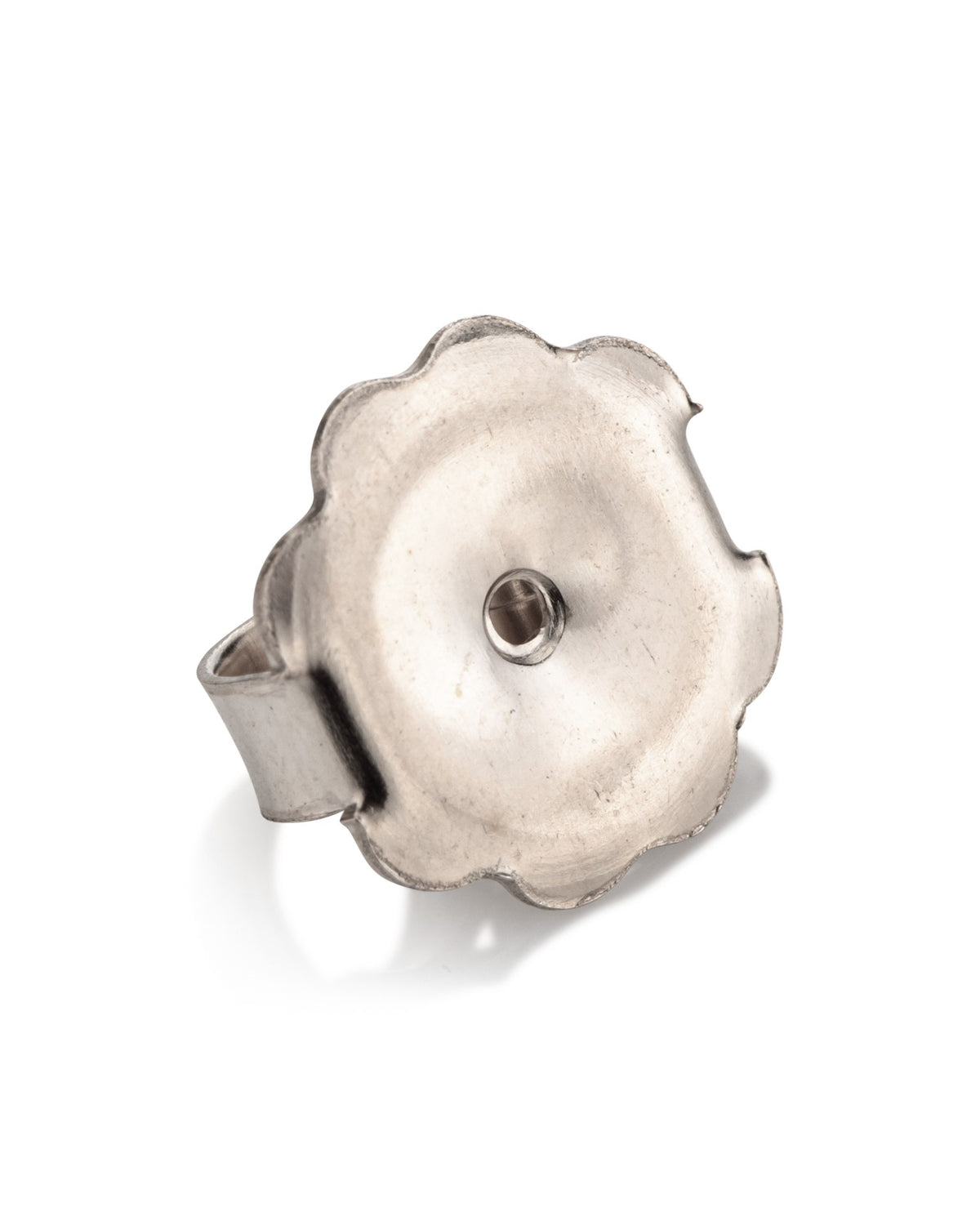 14K White Gold Large Flower Ear nut