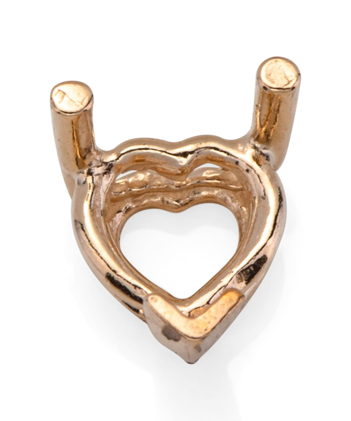 14KY Gold V-End Wire Heart Basket 5x5