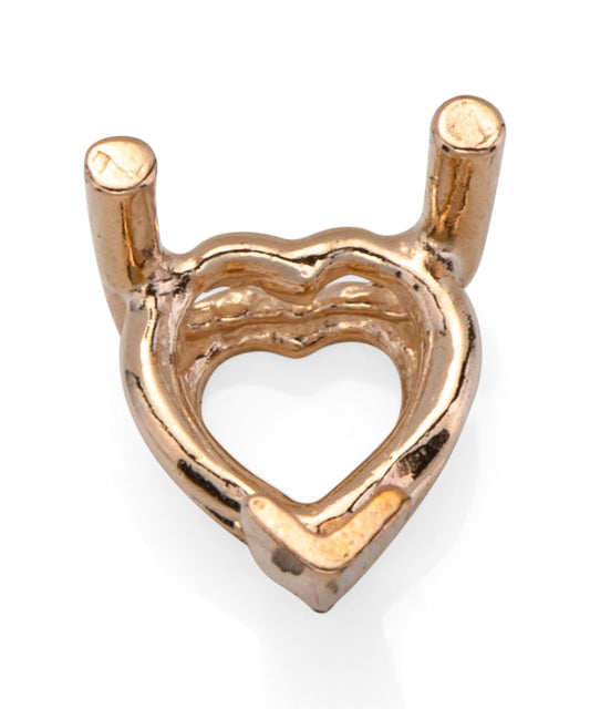 14KY Gold V-End Wire Heart Basket 5x5