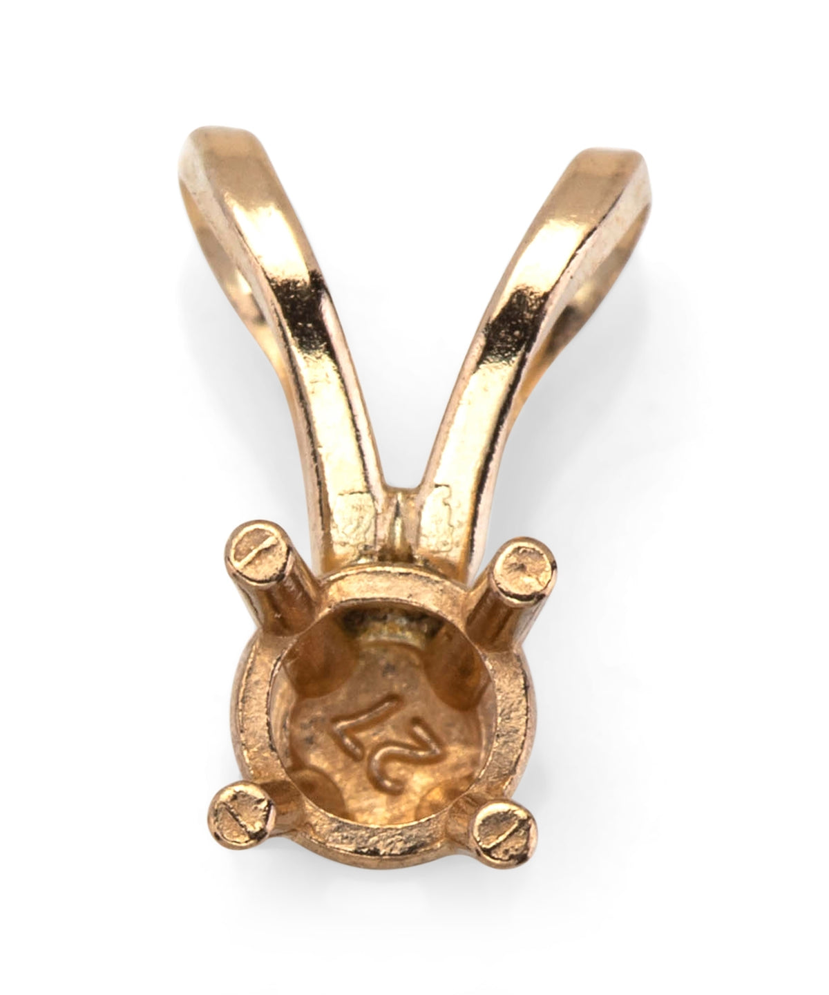 14KY Gold Round Basket Pendant 2.75mm