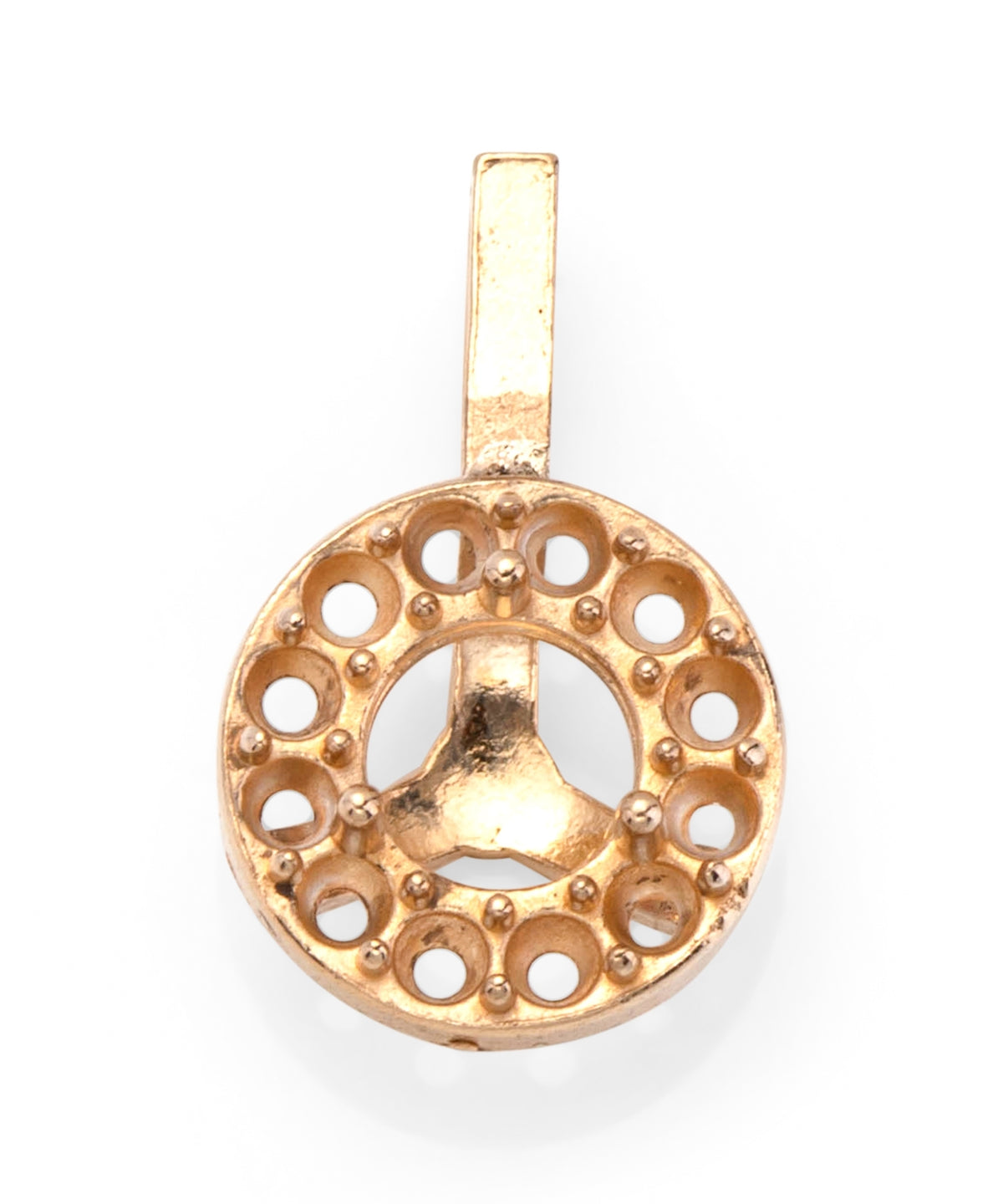 14KY Gold 3mm Margarita Pendant with 12x1.1mm stones