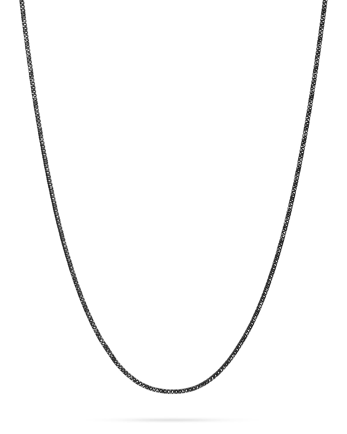 Black Sterling Silver 1.5mm Diamond Cut Snake Chain