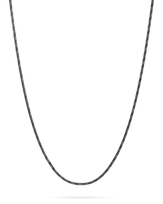 Black Sterling Silver 1.5mm Diamond Cut Snake Chain
