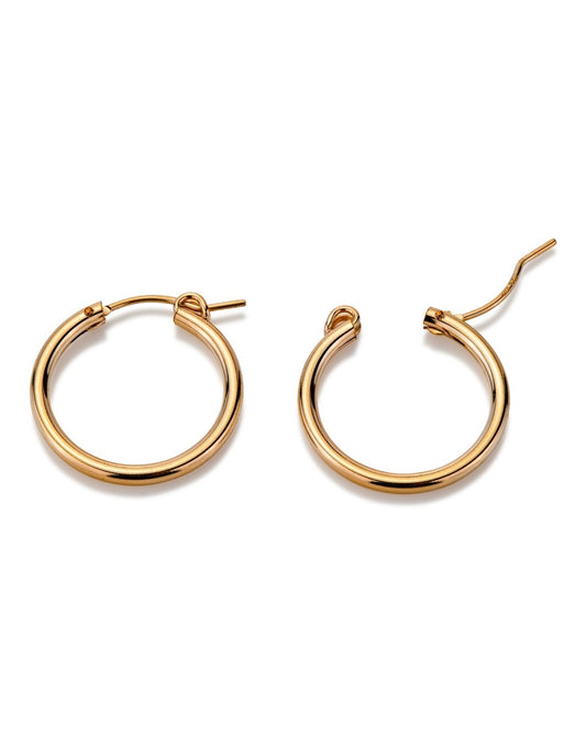 Yellow Gold Filled Tube Hoop Earring 15mm