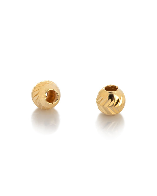 14k Gold Plated 3mm Diamond Cut Bead Hole Size 1.2mm