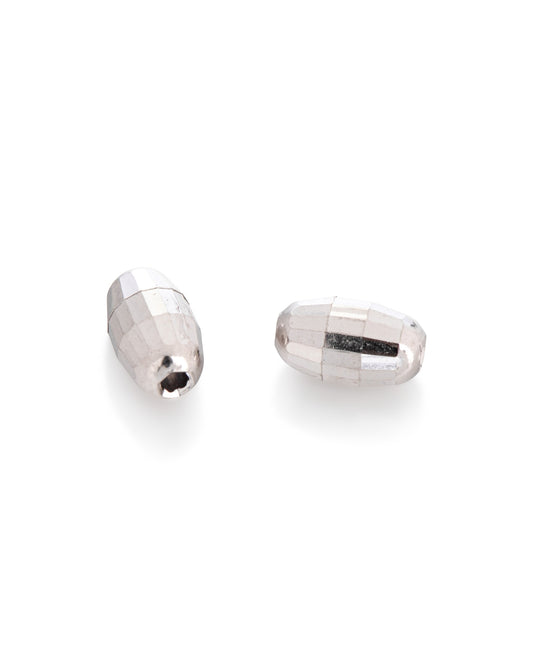 Sterling Silver 6.5mm Oval Faceted Bead Hole Size 1.1mm