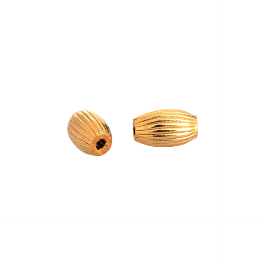 Yellow Gold Filled Oval Corrugated 5mm Bead