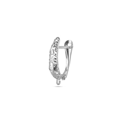 Sterling Silver Decorative Secure Earring Back with Open Ring