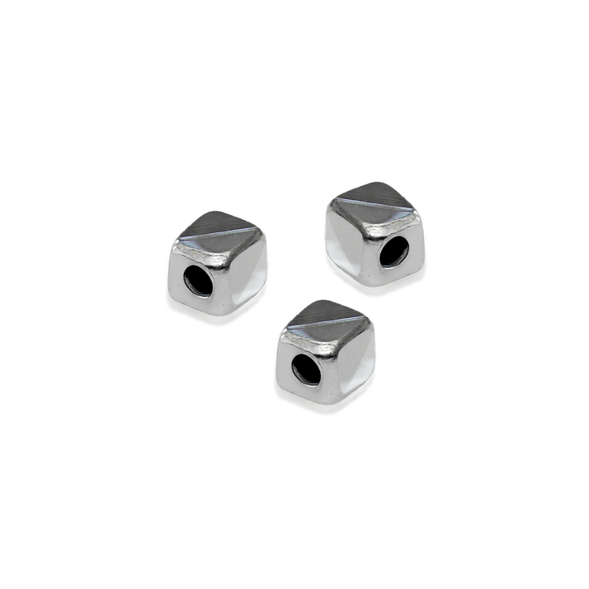 Sterling Silver 3mm Triangular cut Bead 925