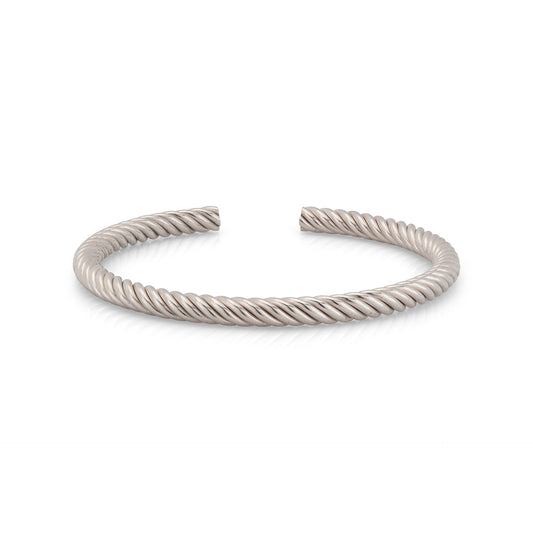 Sterling Silver 925 Spiral Round Bangle Tube 5mm