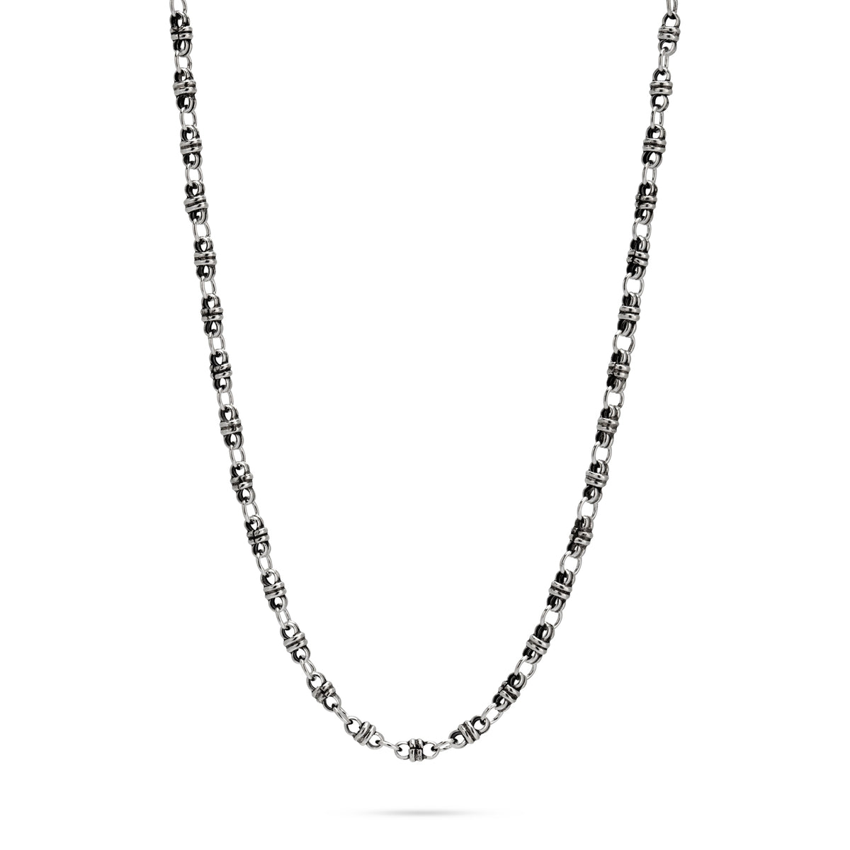 Silver oxidized link chain pre-made 50cm length