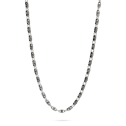 Silver oxidized link chain pre-made 50cm length