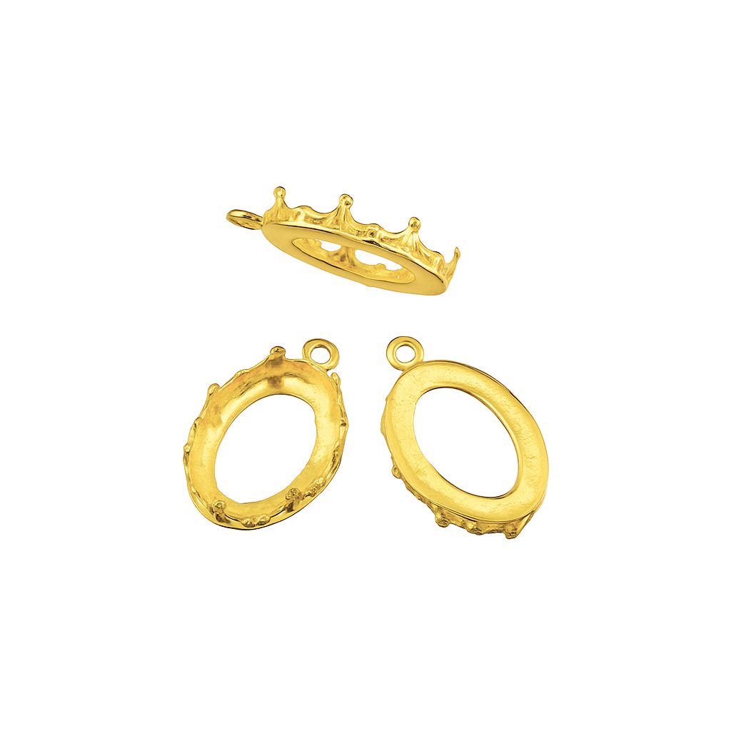 BRASS BEZEL CUP 8/10MM GALLERY 1231H + RING GOLD PLATED