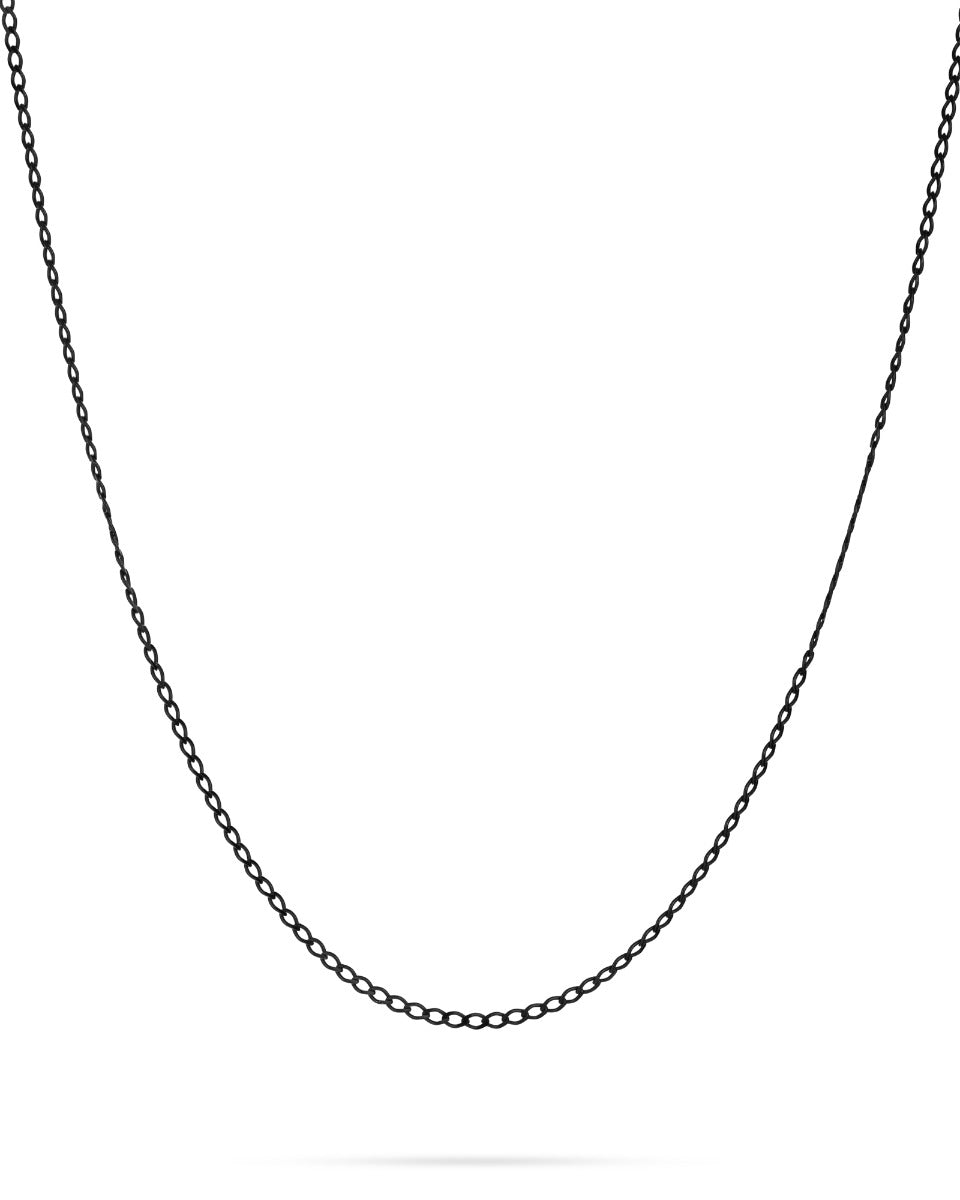 925 Sterling Silver Black Cable Chain 1.6mmX2.6mm
