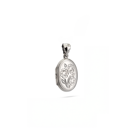 925 Sterling Silver Oval Openable Pendant 20x24mm