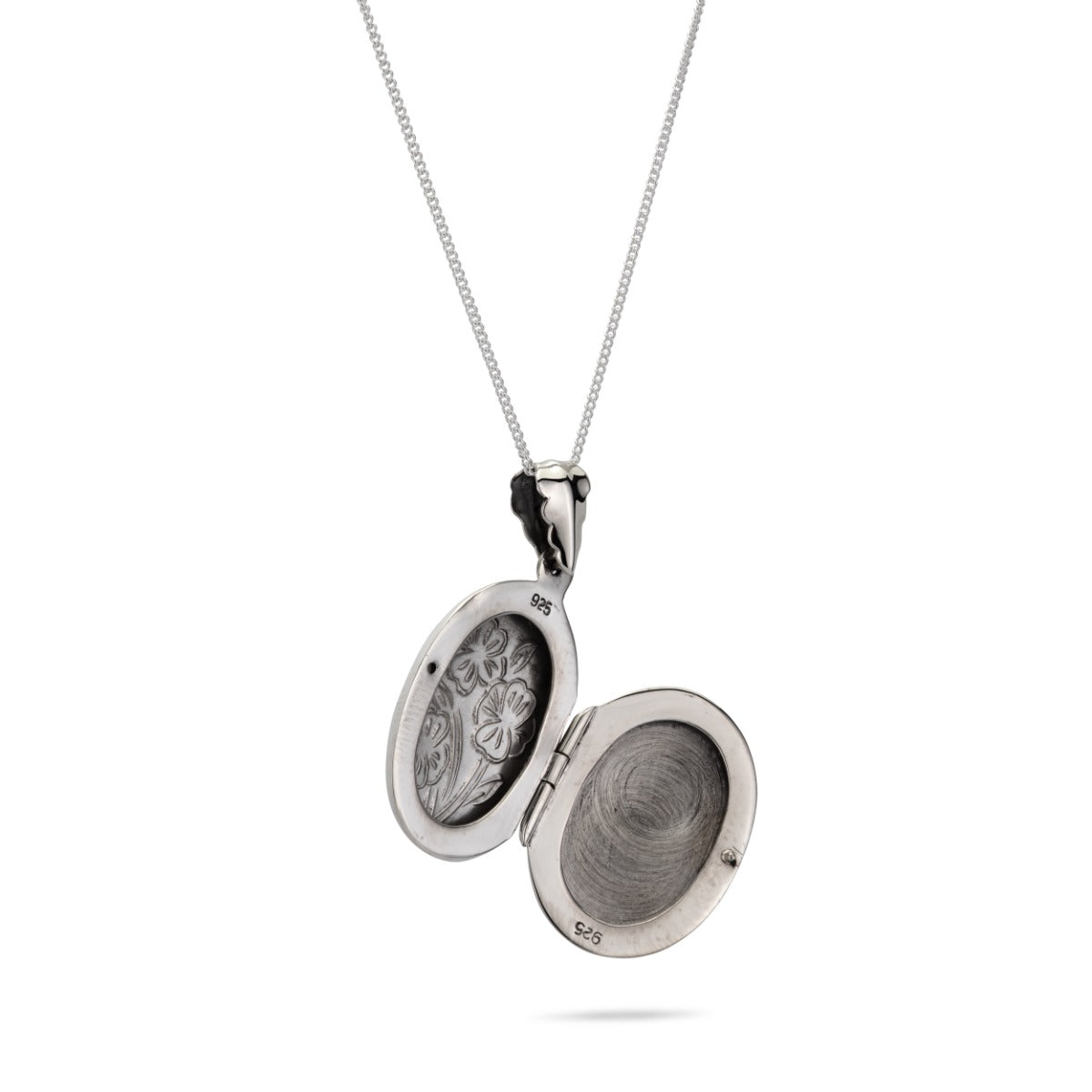 925 Sterling Silver Oval Openable Pendant 20x24mm