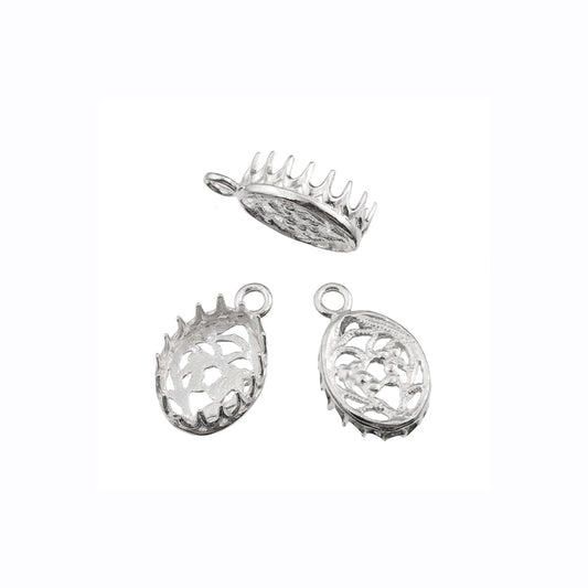 Sterling Silver Bezel Cup 10/12 mm Gallery 1117H Bottom Gallery 3331 +Ring