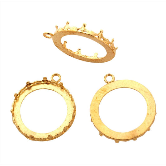Brass Bezel Cup 20mm Gallery 1231H Flat Back +Ring