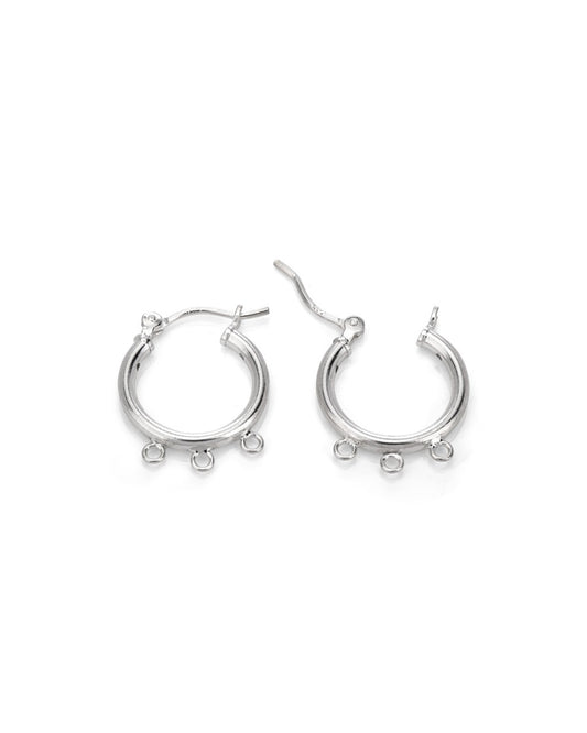 925 Sterling Silver Hoop Tube Earring 21mm, 2mm Thickness