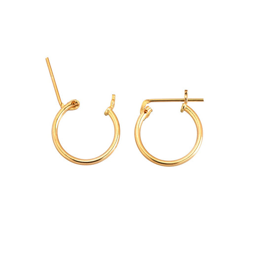 Yellow Gold Filled Tube Hoop Earring W/Snap 10mm