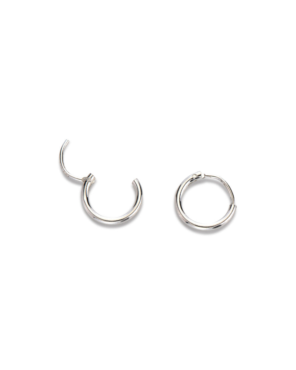 925 Sterling Silver Wire Hoop Earring 10mm