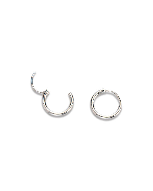 925 Sterling Silver Wire Hoop Earring 10mm
