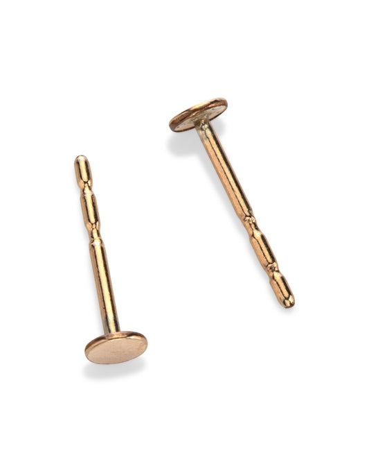 Gold Filled Double Notch Post with 3mm Flat Disc