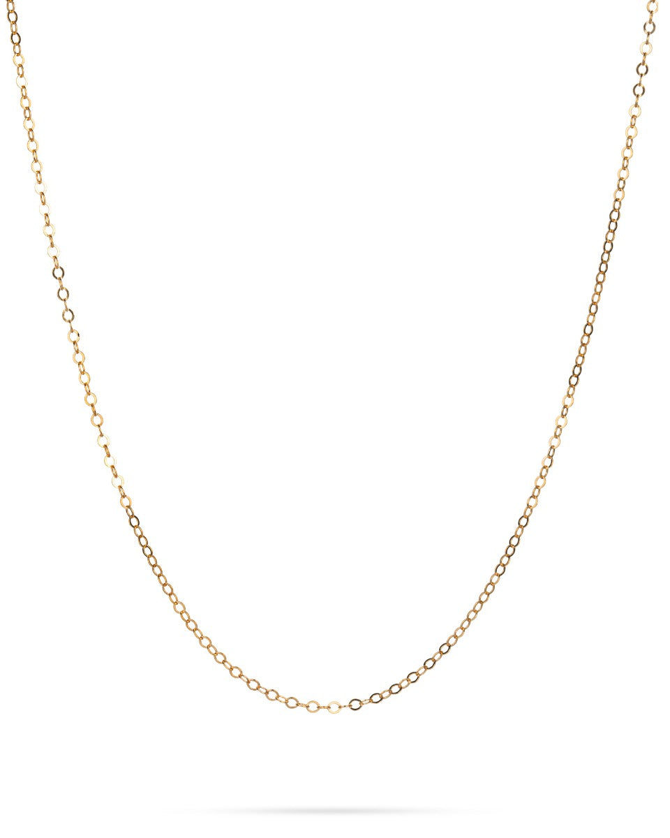 Yellow Gold-Filled Oval Flat Cable Chain 1mm