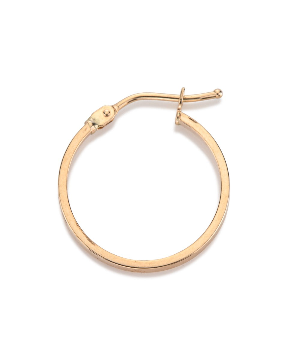 14KY Gold Rectangular Hoop Earring 1x1.5x15mm