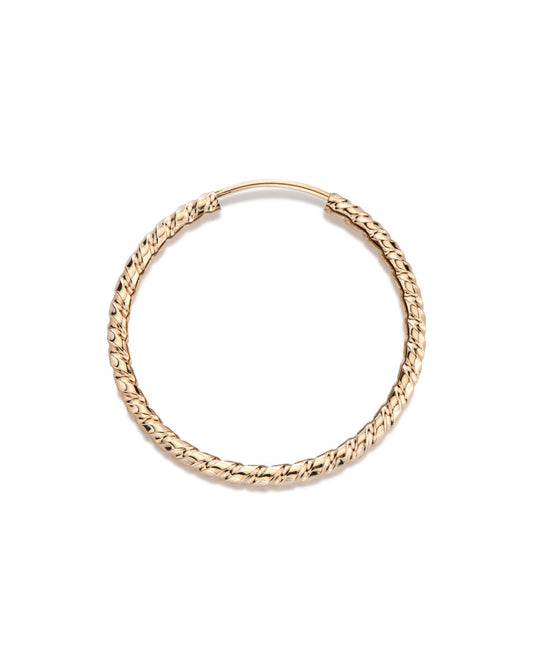 14KY Gold Twisted Endless Hoop Earring 1.5X23mm