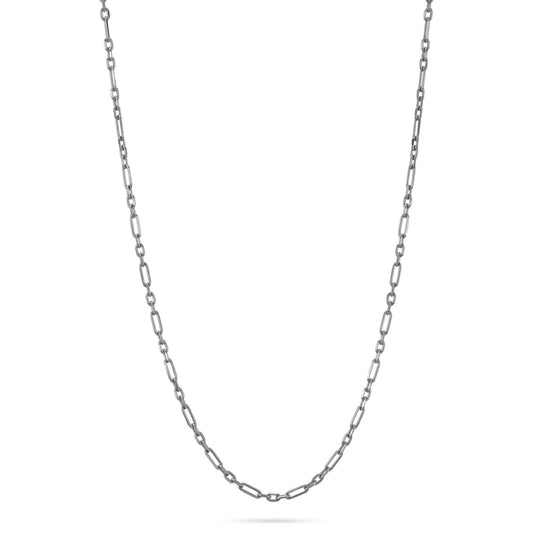 14K White Gold Paper clip 1+3  chain 2.54mm