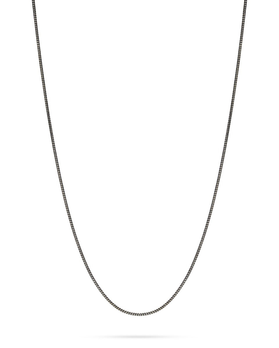 Blackened 925 Sterling Silver Diamond Cut Snake Chain 1.25mm