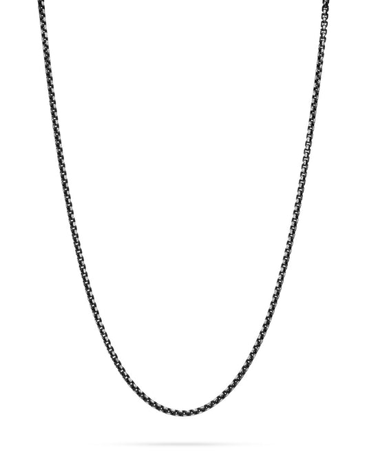 Blackened 925 Sterling Silver Diamond Cut Round Chain 2.5mm