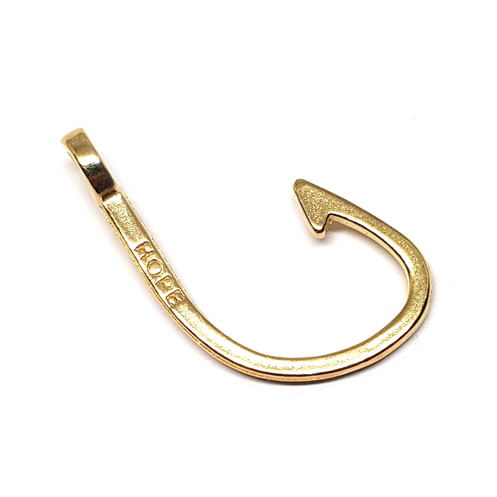 14K Gold Plated Large Hook Pendant