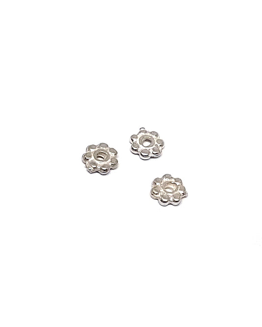 925 Sterling Silver Small Flower Bead Charm