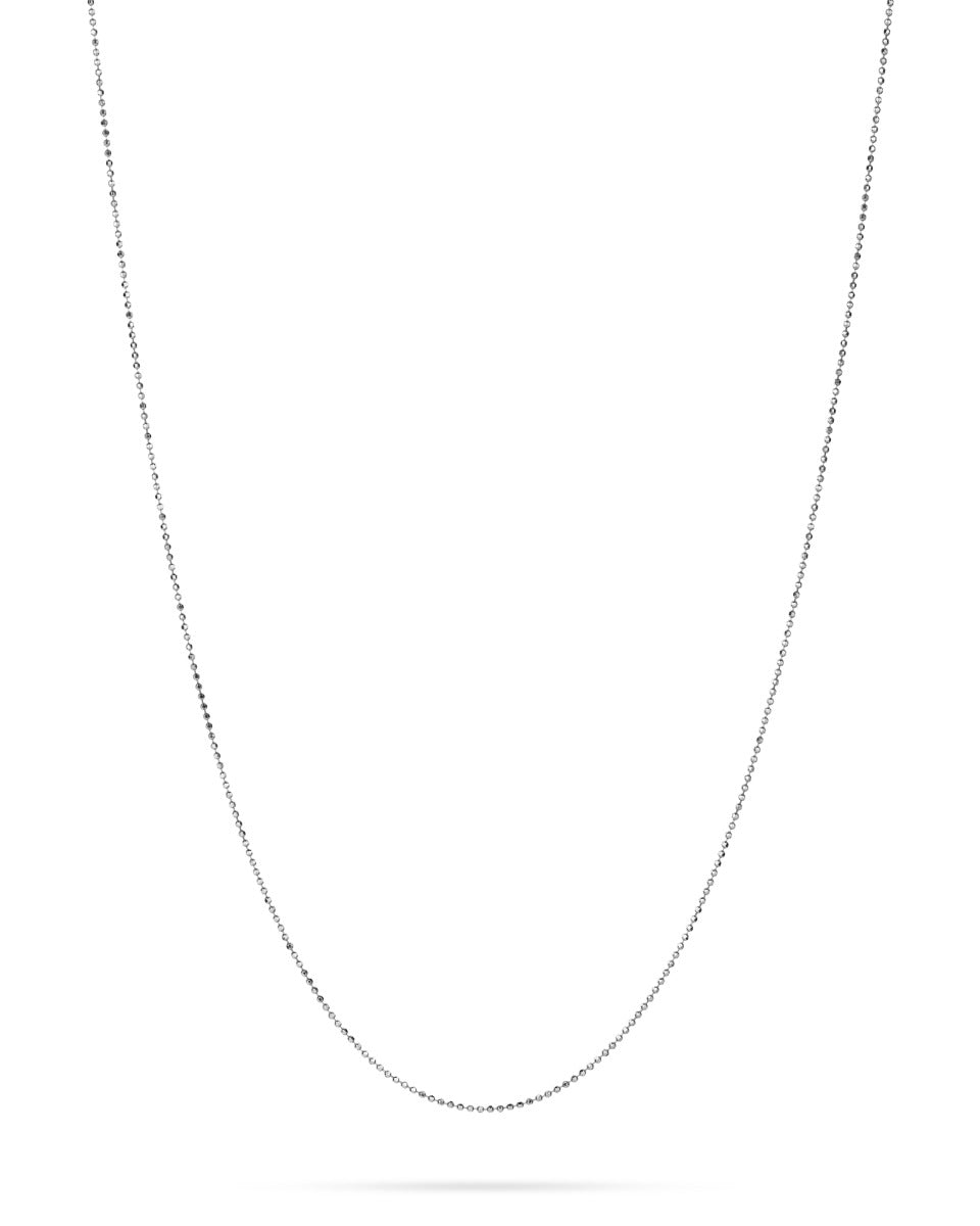 925 Sterling Silver Diamond Cut Bead Chain 1mm