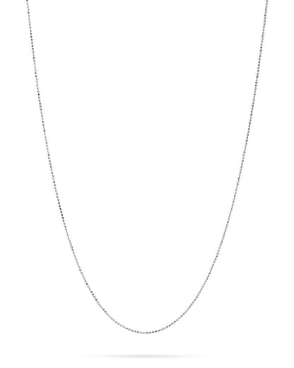 925 Sterling Silver Diamond Cut Bead Chain 1mm