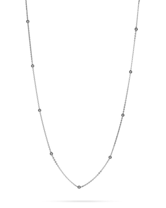925 Sterling Silver Flat Cable Chain With Beads 3mm