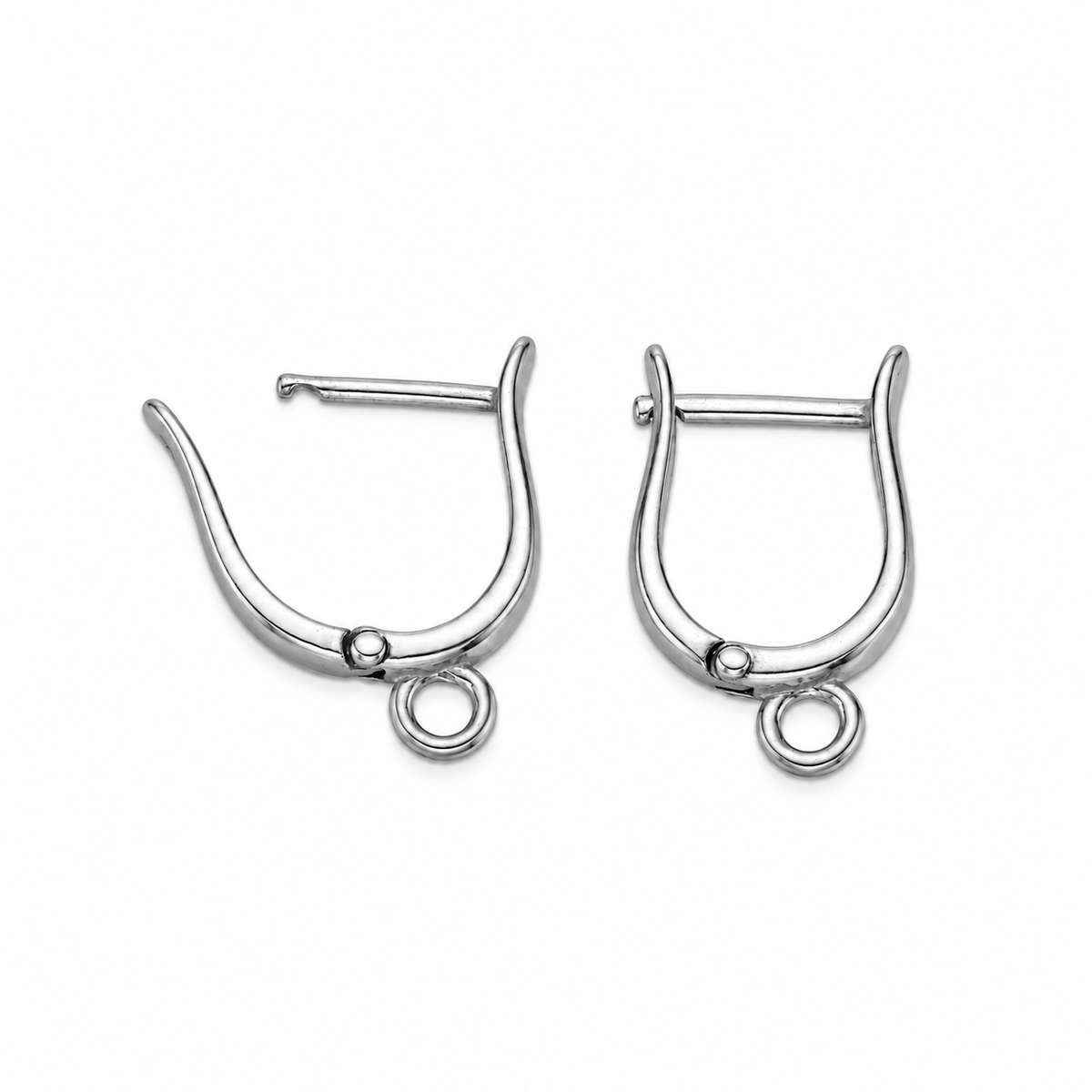 925 Sterling Silver Lg Click-In Leverback W/Ring