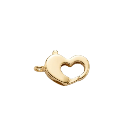 14K Yellow Gold Heart Lobster Clasp 10.7x6mm MS160B