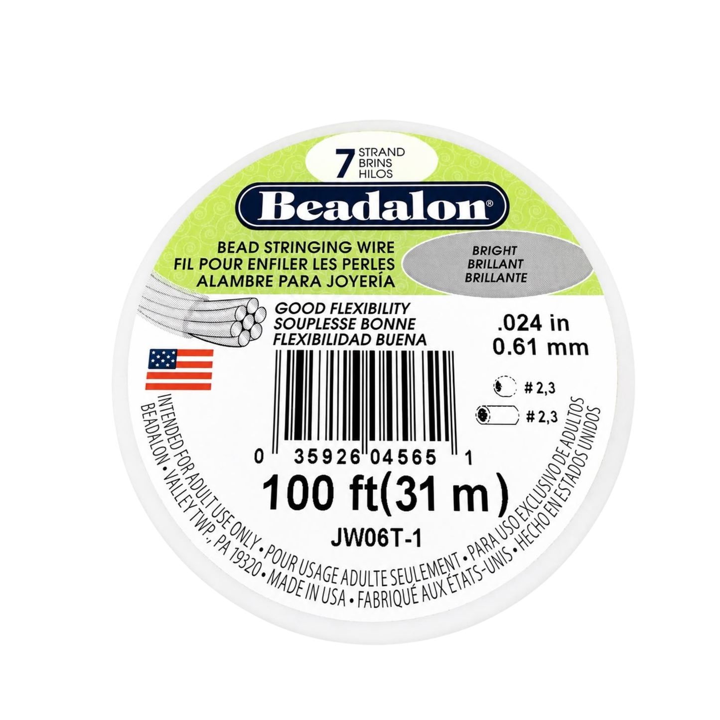 Stringing Wire JW067-4  0,61 mm 100 ft  BEADALON